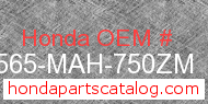Honda 87565-MAH-750ZM genuine part number image