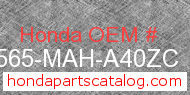 Honda 87565-MAH-A40ZC genuine part number image