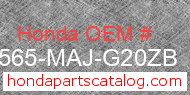 Honda 87565-MAJ-G20ZB genuine part number image
