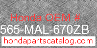 Honda 87565-MAL-670ZB genuine part number image