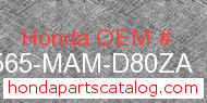 Honda 87565-MAM-D80ZA genuine part number image