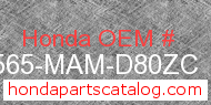 Honda 87565-MAM-D80ZC genuine part number image