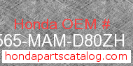 Honda 87565-MAM-D80ZH genuine part number image
