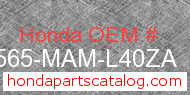 Honda 87565-MAM-L40ZA genuine part number image