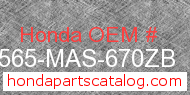 Honda 87565-MAS-670ZB genuine part number image
