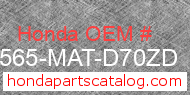 Honda 87565-MAT-D70ZD genuine part number image