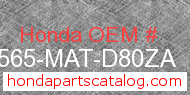 Honda 87565-MAT-D80ZA genuine part number image