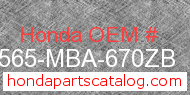 Honda 87565-MBA-670ZB genuine part number image