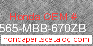 Honda 87565-MBB-670ZB genuine part number image