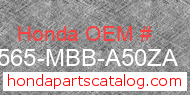 Honda 87565-MBB-A50ZA genuine part number image