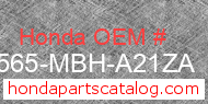 Honda 87565-MBH-A21ZA genuine part number image