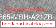 Honda 87565-MBH-A21ZB genuine part number image