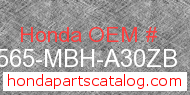Honda 87565-MBH-A30ZB genuine part number image