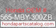 Honda 87565-MBY-300ZB genuine part number image