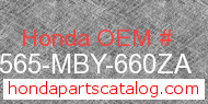 Honda 87565-MBY-660ZA genuine part number image
