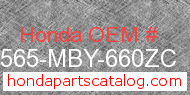 Honda 87565-MBY-660ZC genuine part number image