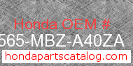 Honda 87565-MBZ-A40ZA genuine part number image