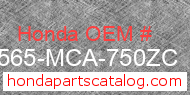 Honda 87565-MCA-750ZC genuine part number image