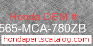 Honda 87565-MCA-780ZB genuine part number image