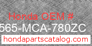 Honda 87565-MCA-780ZC genuine part number image