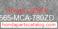 Honda 87565-MCA-780ZD genuine part number image