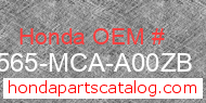 Honda 87565-MCA-A00ZB genuine part number image