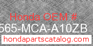 Honda 87565-MCA-A10ZB genuine part number image