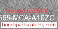 Honda 87565-MCA-A10ZC genuine part number image