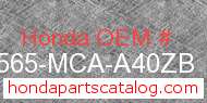 Honda 87565-MCA-A40ZB genuine part number image