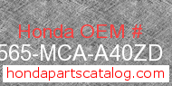 Honda 87565-MCA-A40ZD genuine part number image