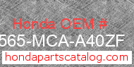 Honda 87565-MCA-A40ZF genuine part number image