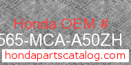 Honda 87565-MCA-A50ZH genuine part number image