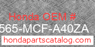 Honda 87565-MCF-A40ZA genuine part number image