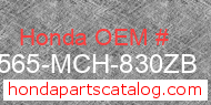 Honda 87565-MCH-830ZB genuine part number image