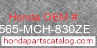 Honda 87565-MCH-830ZE genuine part number image