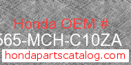 Honda 87565-MCH-C10ZA genuine part number image