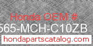 Honda 87565-MCH-C10ZB genuine part number image