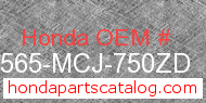 Honda 87565-MCJ-750ZD genuine part number image