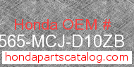 Honda 87565-MCJ-D10ZB genuine part number image