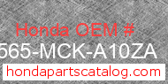 Honda 87565-MCK-A10ZA genuine part number image
