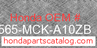 Honda 87565-MCK-A10ZB genuine part number image