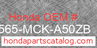 Honda 87565-MCK-A50ZB genuine part number image