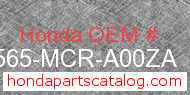Honda 87565-MCR-A00ZA genuine part number image