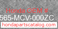 Honda 87565-MCV-000ZC genuine part number image
