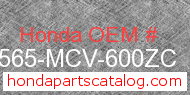 Honda 87565-MCV-600ZC genuine part number image