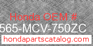 Honda 87565-MCV-750ZC genuine part number image