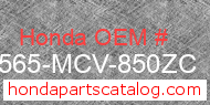 Honda 87565-MCV-850ZC genuine part number image