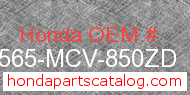 Honda 87565-MCV-850ZD genuine part number image