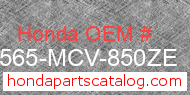 Honda 87565-MCV-850ZE genuine part number image