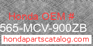 Honda 87565-MCV-900ZB genuine part number image